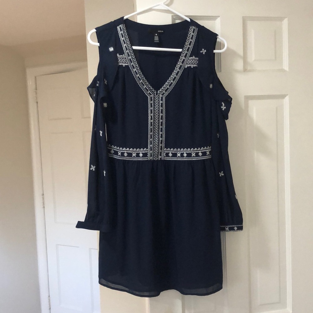 Aqua navy blue dress size small